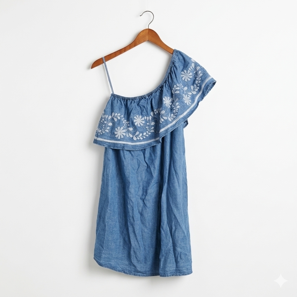 NWT Rebecca Minkoff Rita One Shoulder Embroidered Mini Dress Size S
